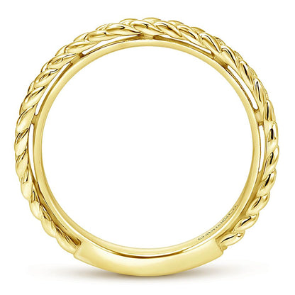 Gabriel & Co. Yellow Gold Braided Stackable Ring