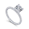 Gabriel & Co White Gold Rope Design Semi-Mount Engagement Ring