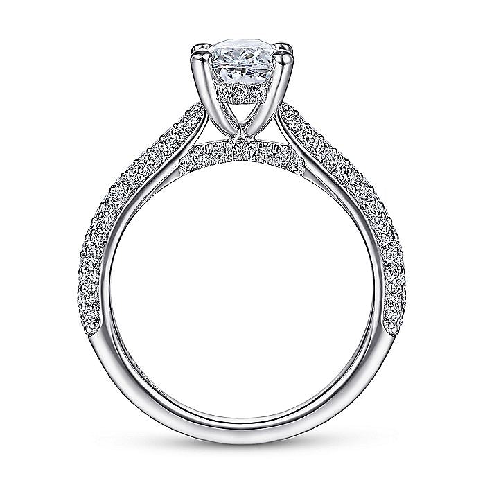 Gabriel & Co White Gold Oval Pavé Semi-Mount Engagement Ring