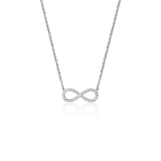 White Gold Diamond Infinity Necklace - Diamond Necklaces