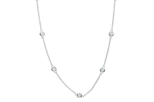 White Gold Diamonds By The Inch Necklace