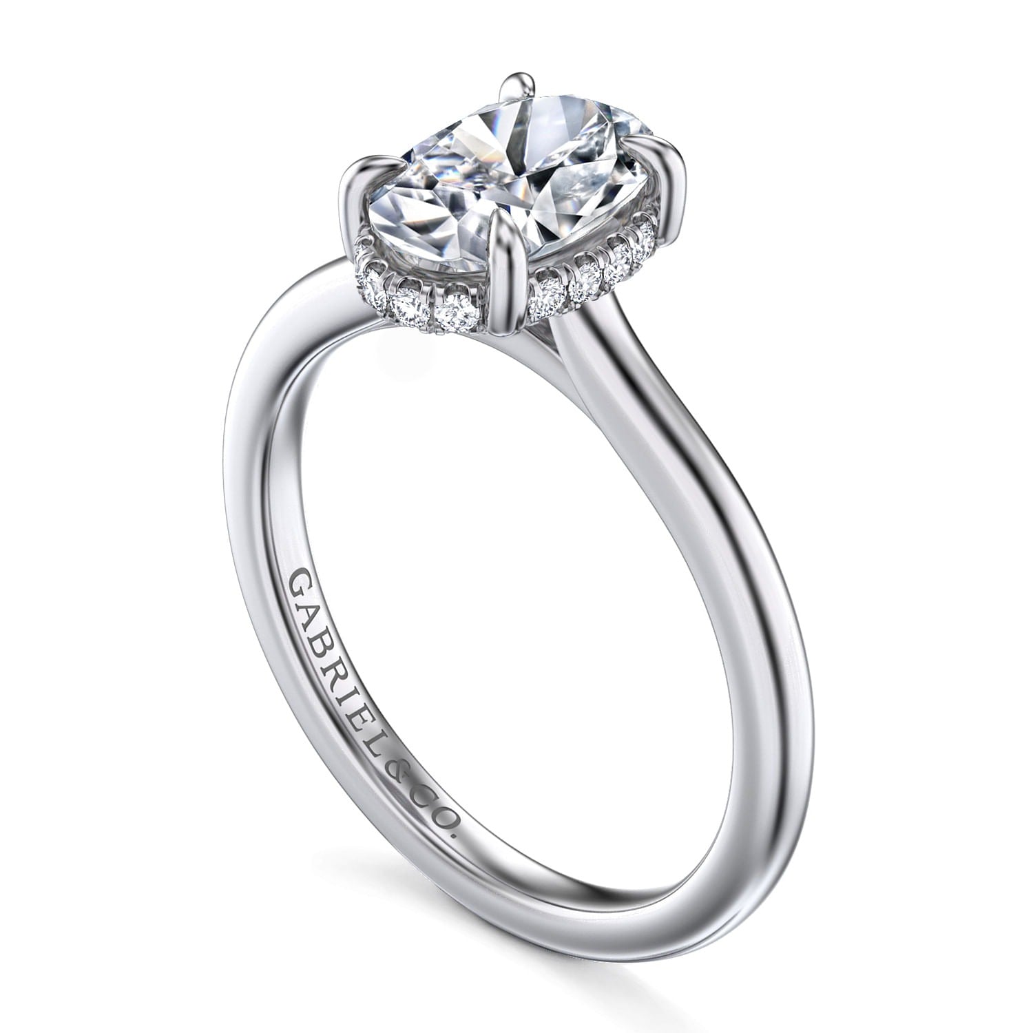 Gabriel & Co. Oval Semi-Mount Engagement Ring - Diamond Semi-Mount Rings
