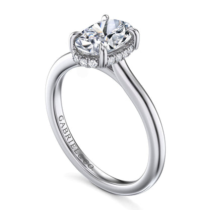 Gabriel & Co. Oval Semi-Mount Engagement Ring - Diamond Semi-Mount Rings