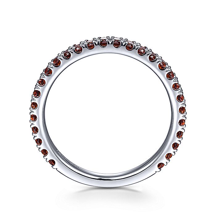 Gabriel & Co White Gold Garnet Stacklable Ring - Colored Stone Rings - Women's