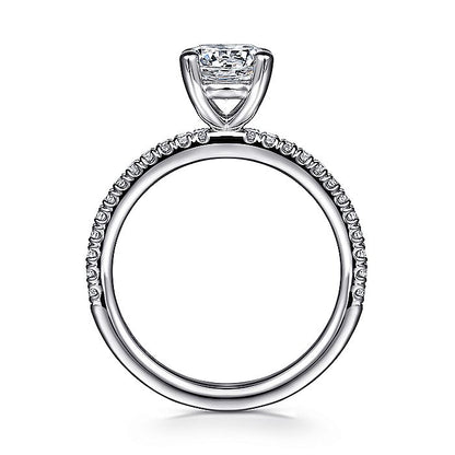 Gabriel & Co. 14 Karat White Gold Diamond Semi-Mount Engagement Ring