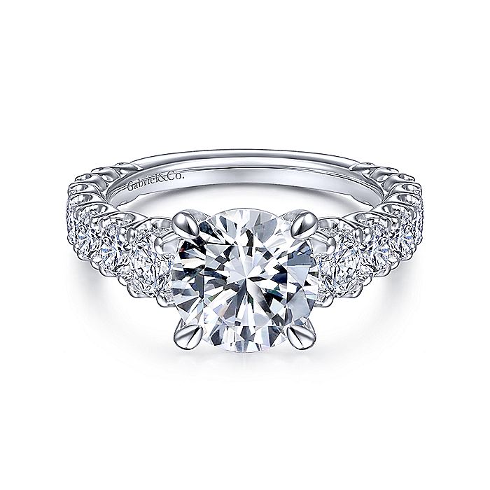Gabriel & Co White Gold Tapered Semi-Mount Engagement Ring