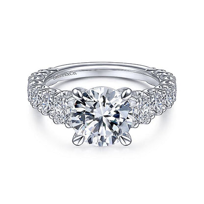 Gabriel & Co White Gold Tapered Semi-Mount Engagement Ring