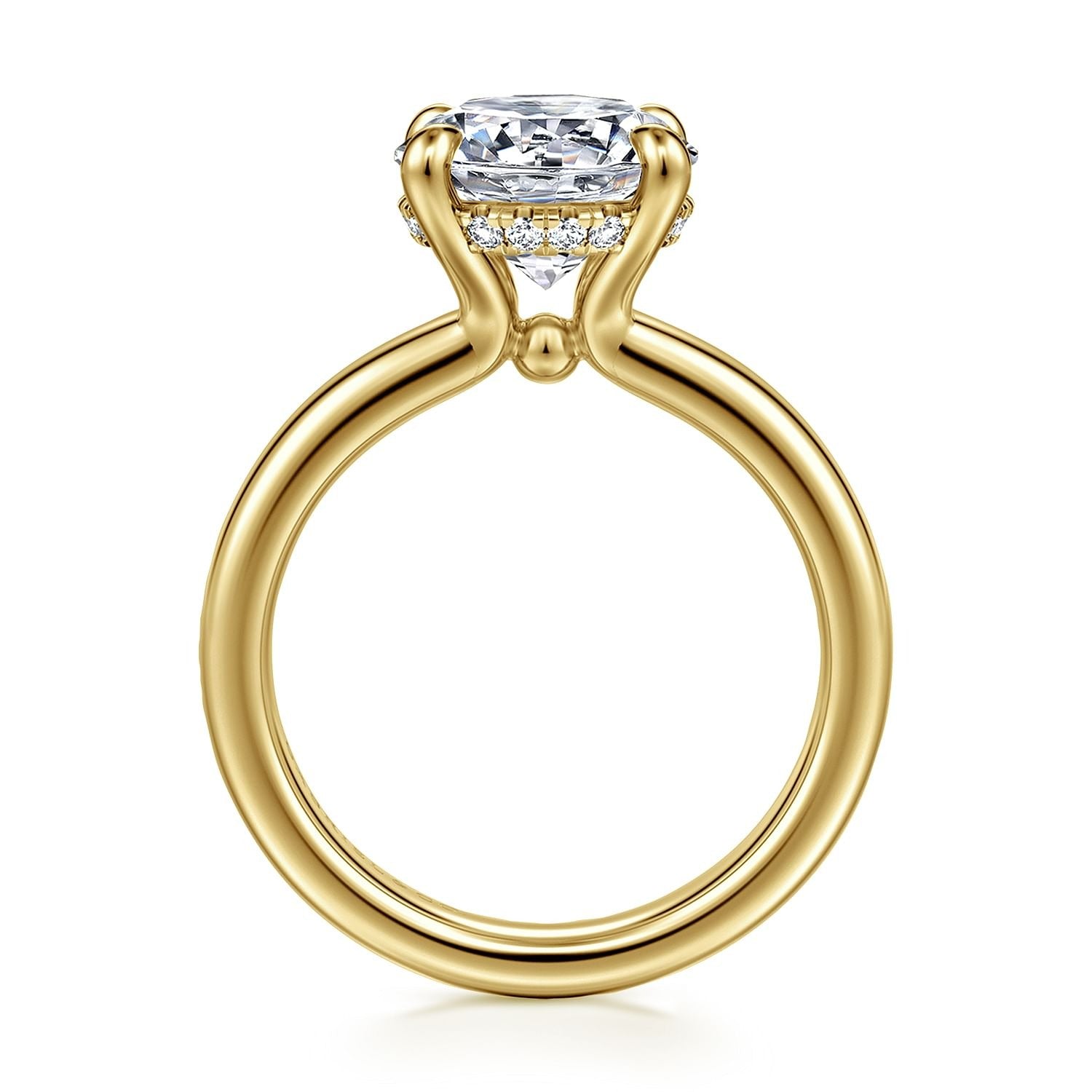 Gabriel & Co. Yellow Gold Round Semi-Mount Engagement Ring - Diamond Semi-Mount Rings