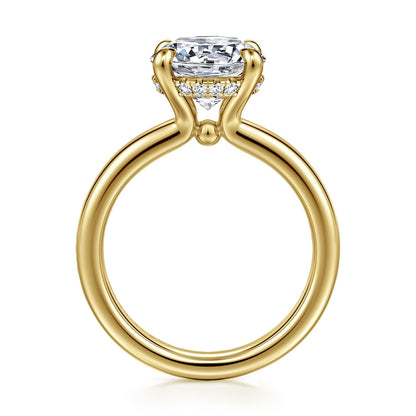 Gabriel & Co. Yellow Gold Round Semi-Mount Engagement Ring - Diamond Semi-Mount Rings