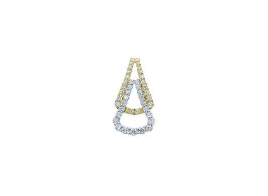 White and Yellow Gold Diamond Buckle Pendant - Diamond Pendants