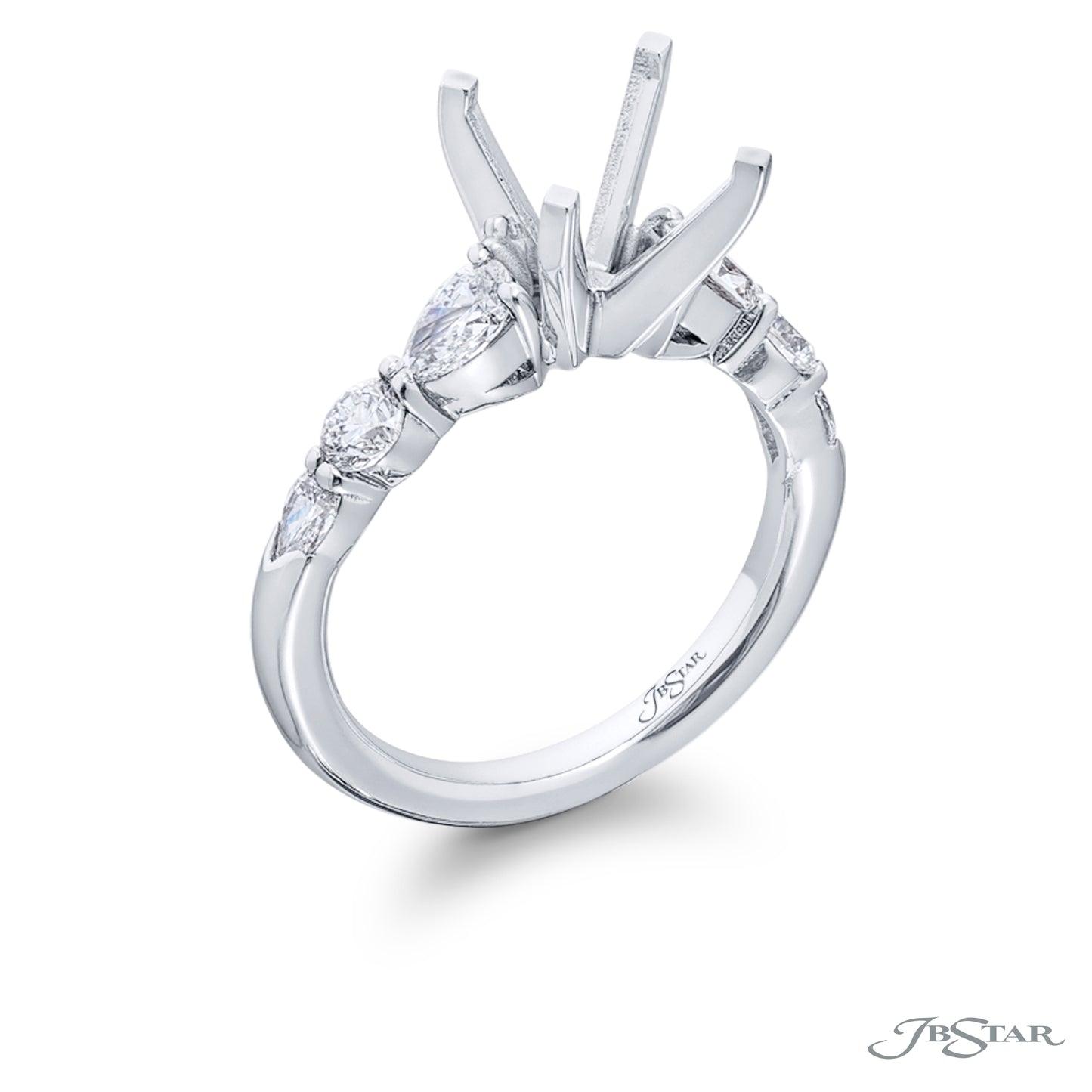 JB Star Platinum Diamond Semi-Mount Engagement Ring