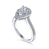 Gabriel & Co White Gold Pear Shaped Halo Semi-Mount Engagement Ring