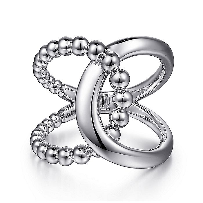 Gabriel & Co Sterling Silver Bujukan Interlocking Ring - Ladies Silver Rings