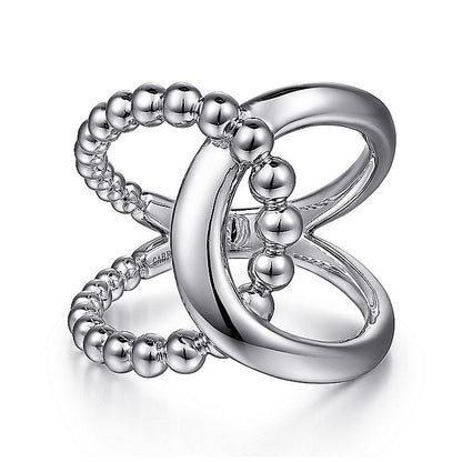 Gabriel & Co Sterling Silver Bujukan Interlocking Ring - Ladies Silver Rings