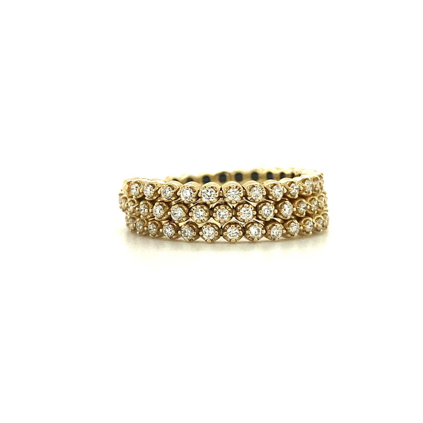 Flexible Yellow Gold and Diamond Ring - Diamond Fashion Rings - Women's