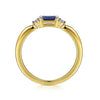 Gabriel & Co. 14 Karat Yellow Gold Diamond and Sapphire Stackable Ring
