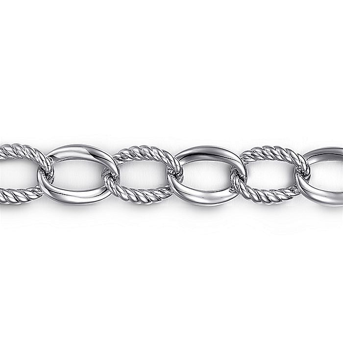 Gabriel & Co Sterling Silver Rope And Polish Bracelet