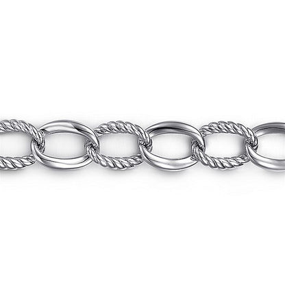 Gabriel & Co Sterling Silver Rope And Polish Bracelet - Silver Bracelets