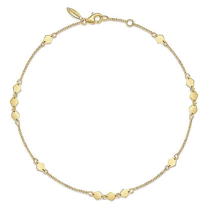 Gabriel & Co. 14 Karat Yellow Gold Chain Ankle Bracelet