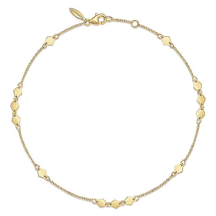 Gabriel & Co Yellow Gold Chain Ankle Bracelet