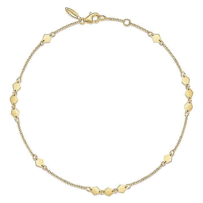 Gabriel & Co Yellow Gold Chain Ankle Bracelet - Anklets