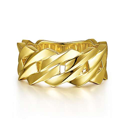 Gabriel & Co Yellow Gold Chain Link Band