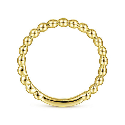 Gabriel & Co Yellow Gold Beaded Stackable Ring