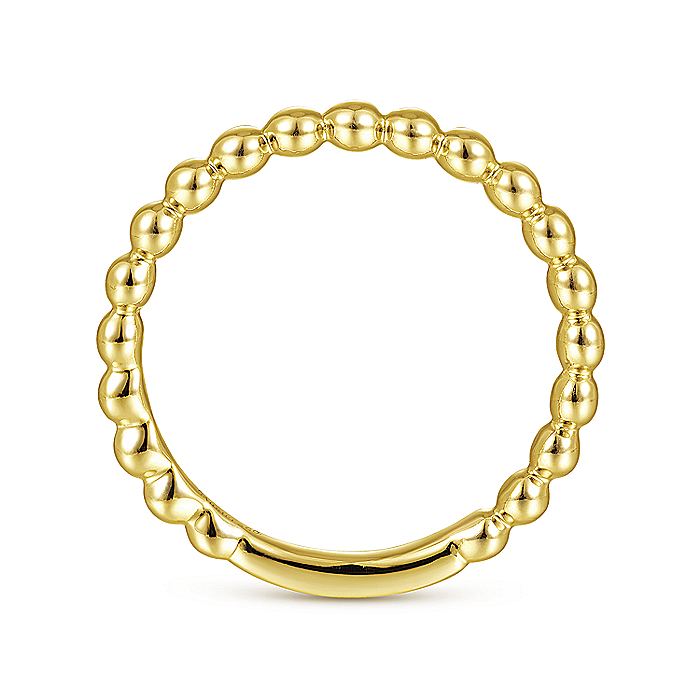 Gabriel & Co Yellow Gold Beaded Stackable Ring