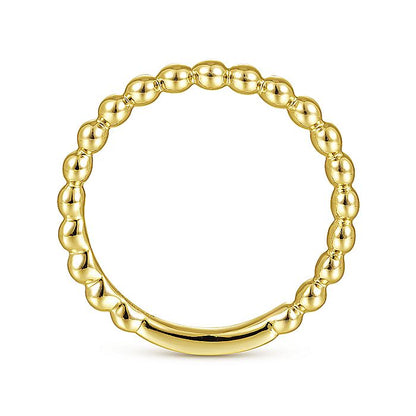Gabriel & Co Yellow Gold Beaded Stackable Ring