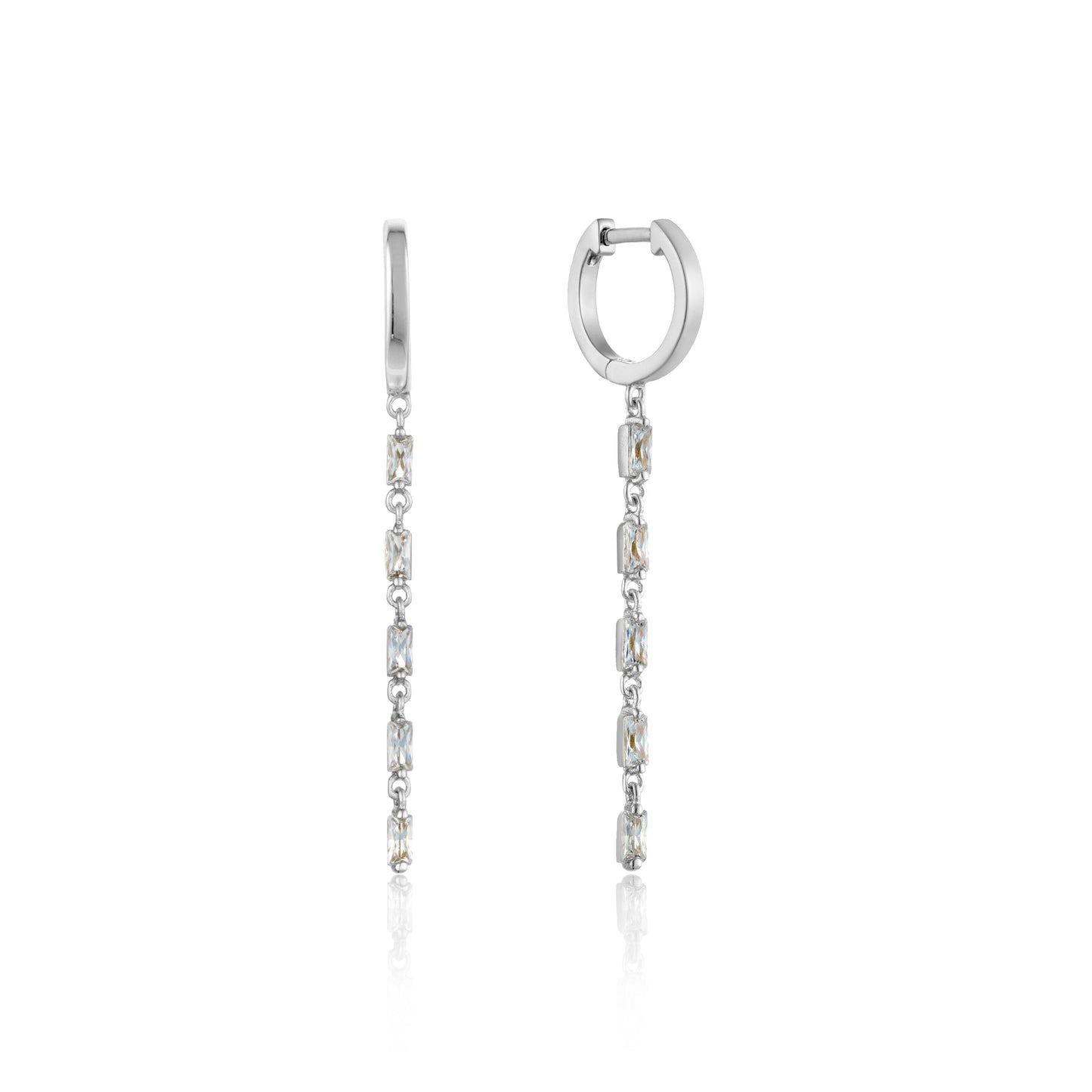 Ania Haie Silver Glow Drop Huggie Hoops