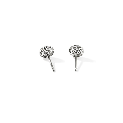 John Hardy Sterling Silver Essential Black Sapphire Pavé Stud Earring