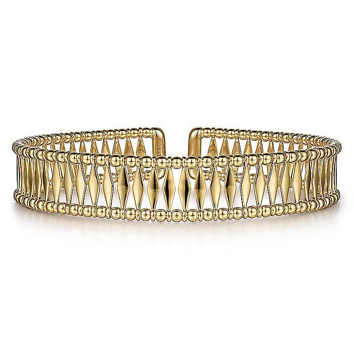 Gabriel & Co. 14 Karat Yellow Gold Bujukan Cuff Bracelet
