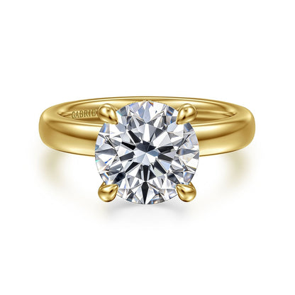Gabriel & Co. Yellow Gold Round Semi-Mount Engagement Ring - Diamond Semi-Mount Rings