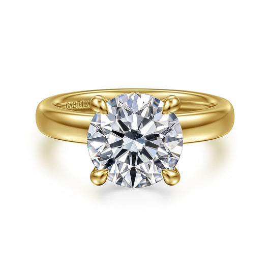 Gabriel & Co. Yellow Gold Round Semi-Mount Engagement Ring