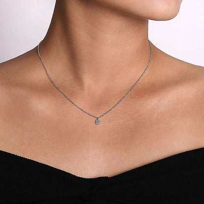 Gabriel & Co White Gold Diamond Flower Pendant Necklace