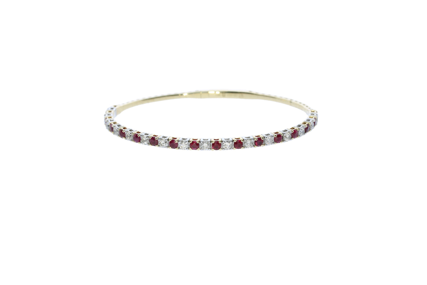 Yellow and White Gold Ruby and Diamond Bracelet