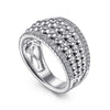 Gabriel & Co Sterling Silver White Sapphire Bujukan Ring