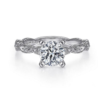 Gabriel & Co White Gold  Vintage Inspired Semi-Mount Engagement Ring