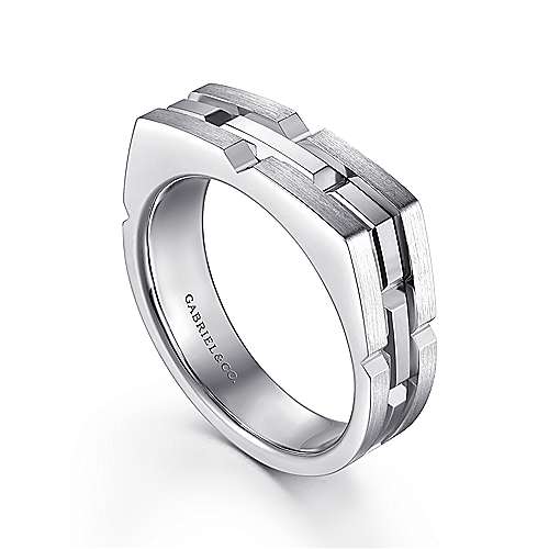 Gabriel & Co Sterling Silver Mens Ring - Gents Silver Ring