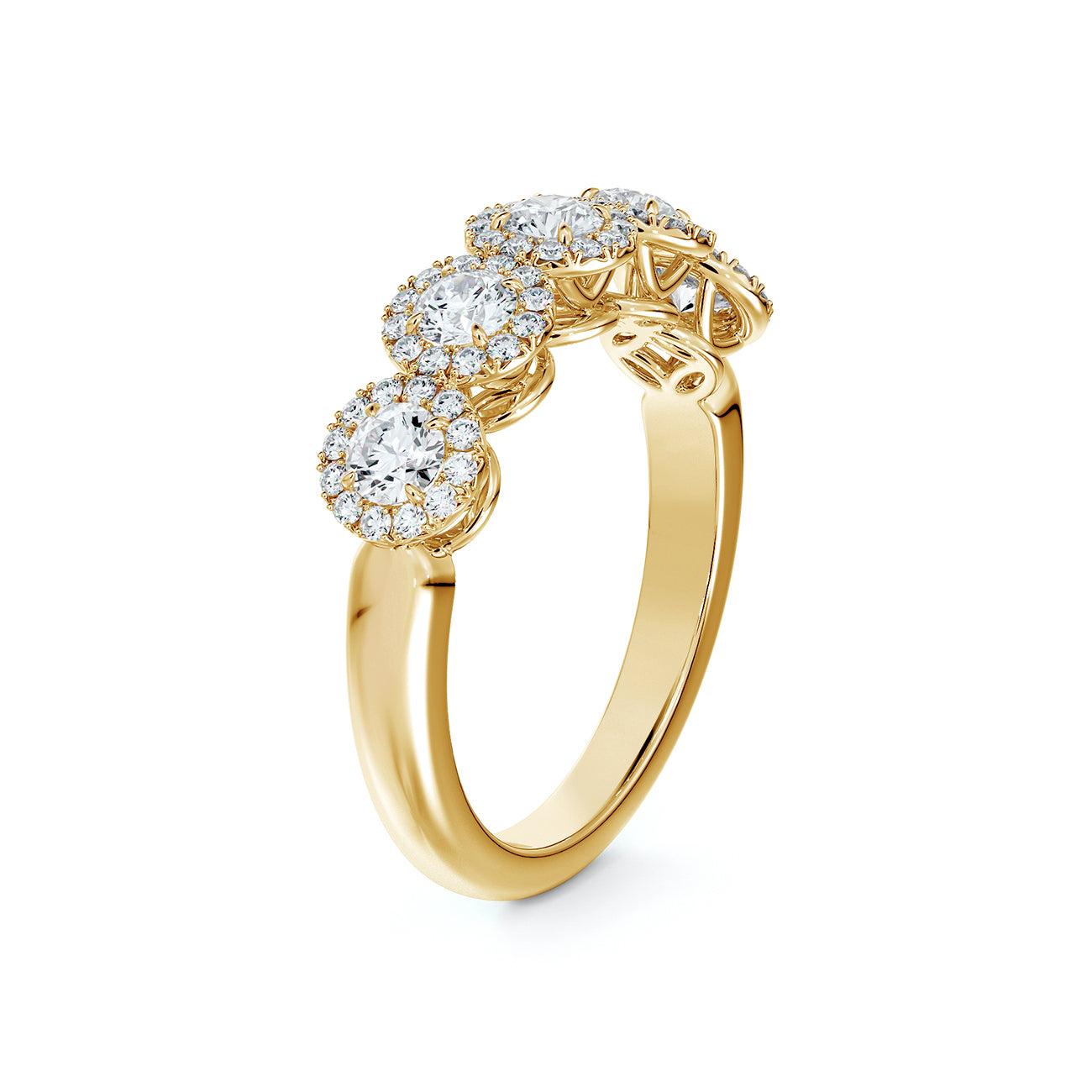 Forevermark Yellow Gold Center of My Universe Five Stone Halo Band