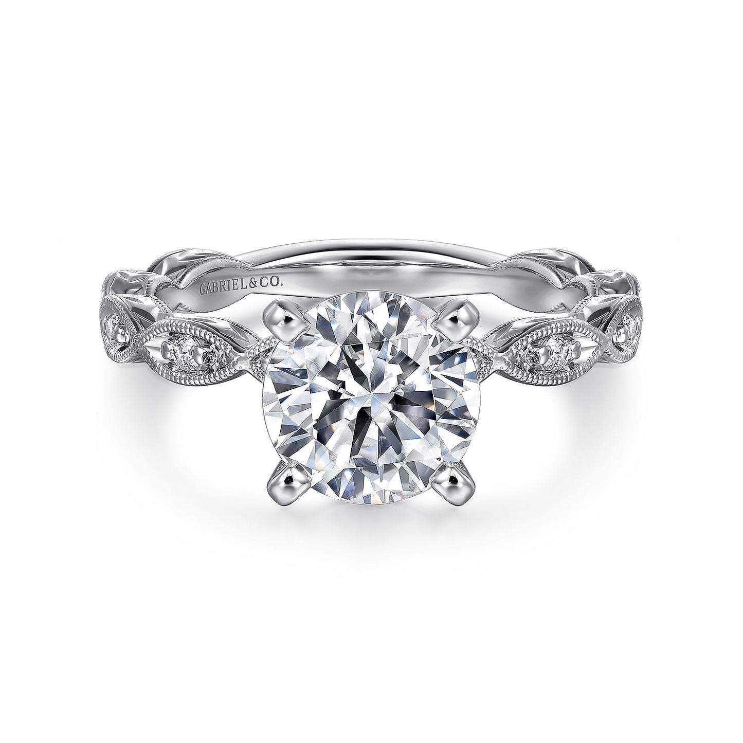 Gabriel & Co. Round Semi-Mount Engagement Ring