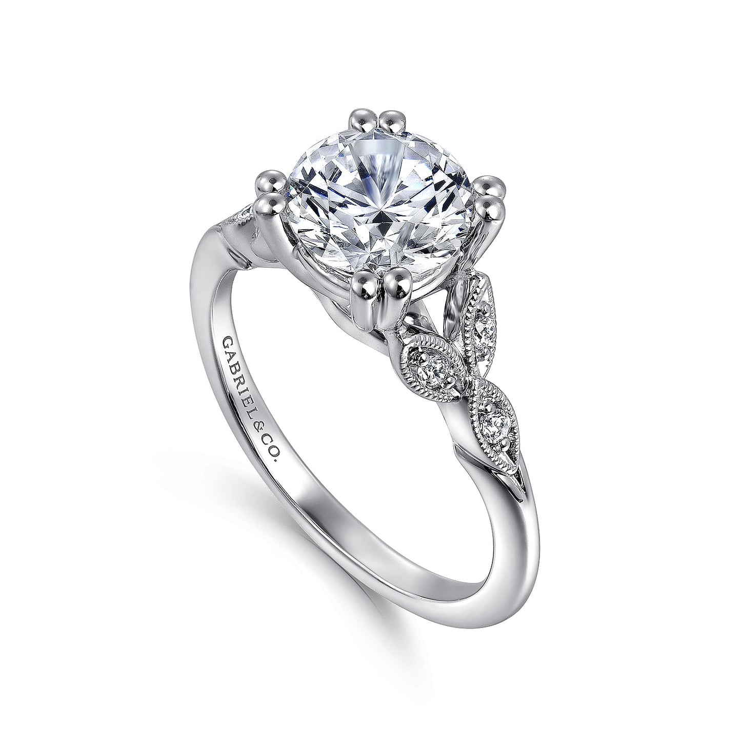 Gabriel & Co. Round Semi-Mount Engagement Ring - Diamond Semi-Mount Rings