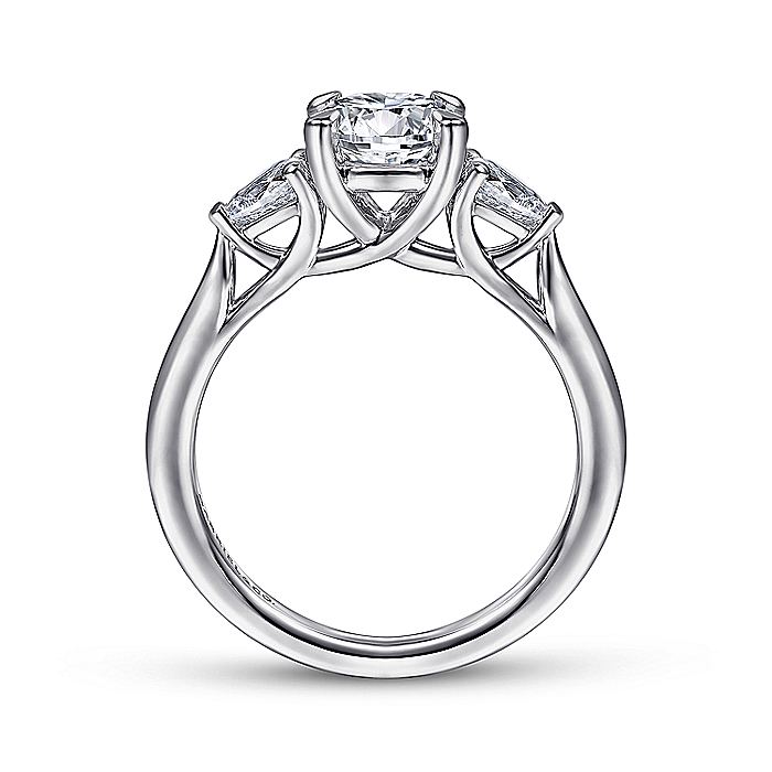 Gabriel & Co. 14 Karat White Gold Classic Round Semi-Mount Engagement Ring - Diamond Semi-Mount Rings