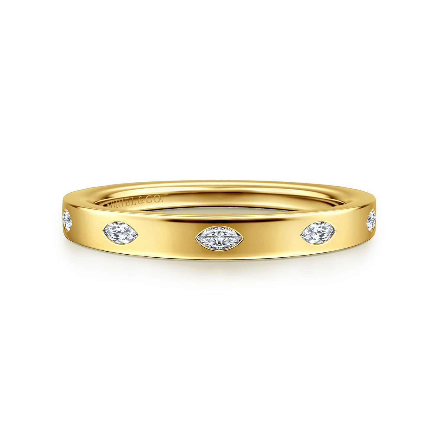 Gabriel & Co. Yellow Gold Marquise Diamond Anniversary Band