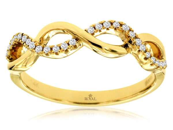 Yellow Gold Twisted Diamond Ring