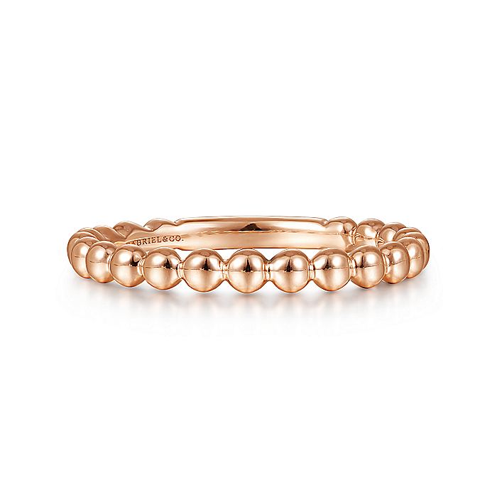Gabriel & Co. Rose Gold Bujukan Beaded Band
