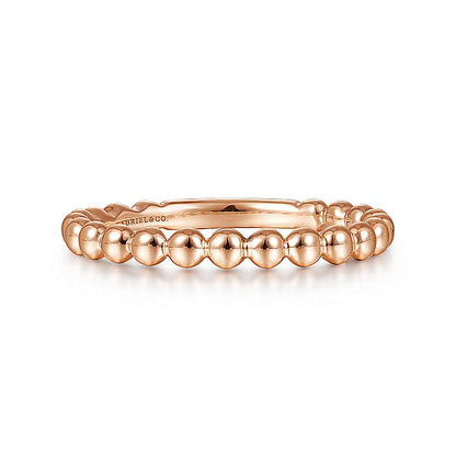 Gabriel & Co. Rose Gold Bujukan Beaded Band