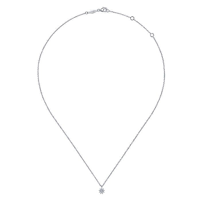 Gabriel & Co White Gold Diamond Flower Pendant Necklace