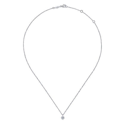 Gabriel & Co White Gold Diamond Flower Pendant Necklace