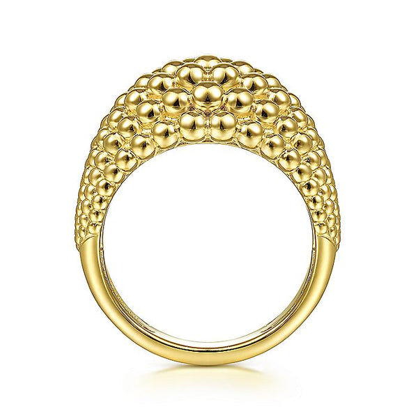 Gabriel & Co Yellow Gold Multi Row Bujukan Bead Ring